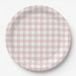 Assiettes En Carton Faye et Lauren Blush Plaid