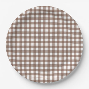 Assiettes En Carton Faye et Lauren Brown En vichy