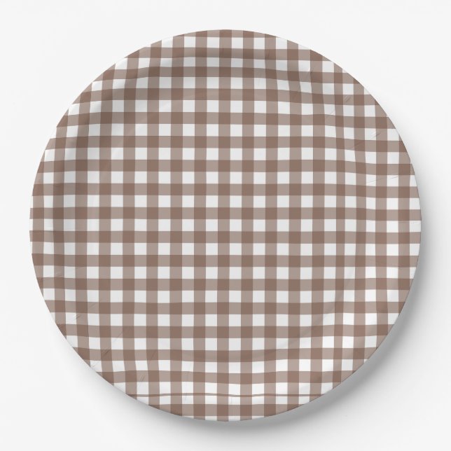 Assiettes En Carton Faye et Lauren Brown En vichy (Devant)