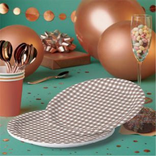 Assiettes En Carton Faye et Lauren Brown En vichy
