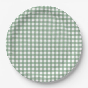 Assiettes En Carton Faye et Lauren Fall Green En vichy