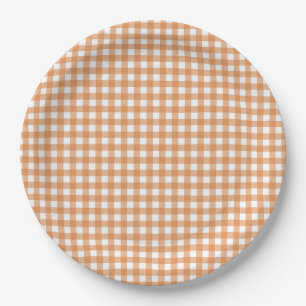Assiettes En Carton Faye et Lauren Orange En vichy