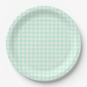 Assiettes En Carton Faye et Lauren Pastel En vichy Green