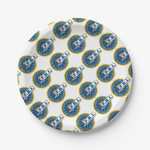 Assiettes En Carton FBI Seal Mockup
