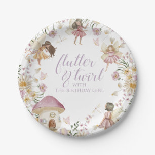 Assiettes En Carton Fée anniversaire de fleurs sauvages