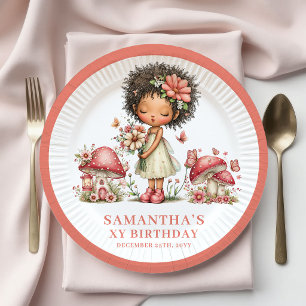 Assiettes En Carton Fée Étincelante 6ème Anniversaire Papier Rose Cham