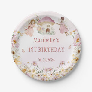 Assiettes En Carton Fée Floral Fille fête d'anniversaire