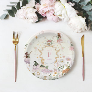 Assiettes En Carton Fée florale magique fête d'anniversaire