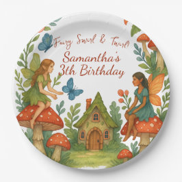 Assiettes En Carton Fée magique sauvage Jardin fête d'anniversaire -