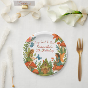 Assiettes En Carton Fée magique sauvage Jardin fête d'anniversaire -