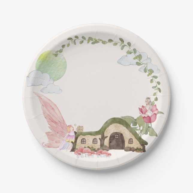 Assiettes En Carton Fée maison fête d'anniversaire (Devant)