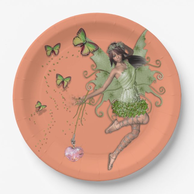 Assiettes En Carton Fée papillon (Devant)