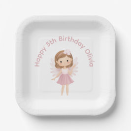 Assiettes En Carton Fée personnalisable Joyeux anniversaire