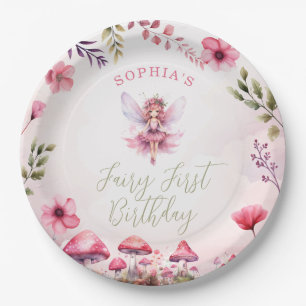 Assiettes En Carton Fée premier anniversaire Enchanted Forest Champign