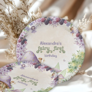 Assiettes En Carton Fée Violette Première Baie Premier Anniversaire