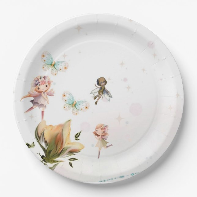 Assiettes En Carton Fées et plaques en papier imaginaire (Devant)