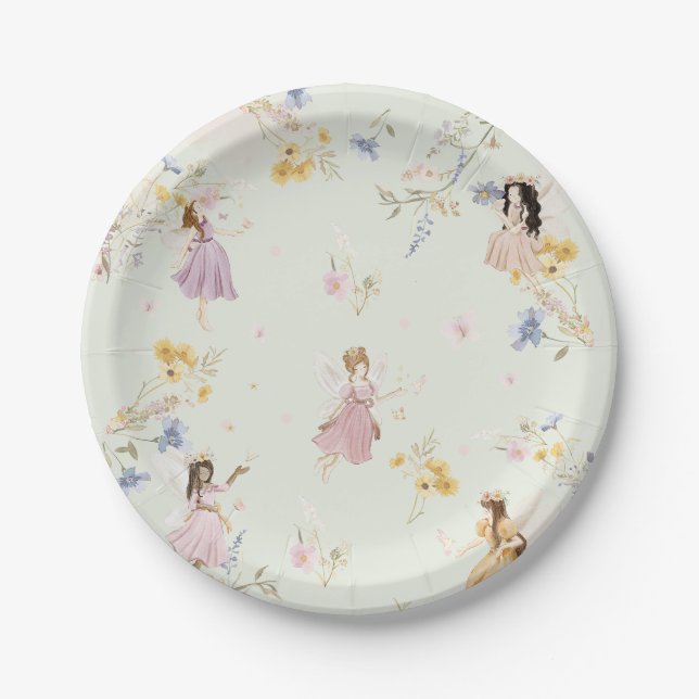 Assiettes En Carton Fées Fleur sauvage Fleurs de prairie Anniversaire (Devant)