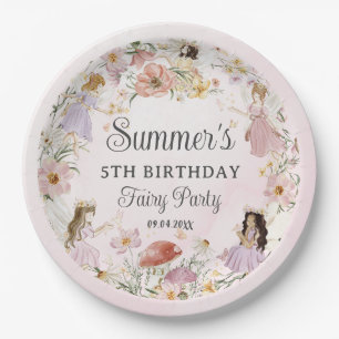 Assiettes En Carton Fées Whimsical Anniversaire Fleur Jardin prairie