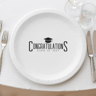 Assiettes En Carton Félicitations aux finissants de la promotion en no