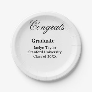 Assiettes En Carton Félicitations diplôme nom université nom promotion