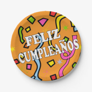 Assiettes En Carton Feliz Cumpleanos Joyeux anniversaire en espagnol