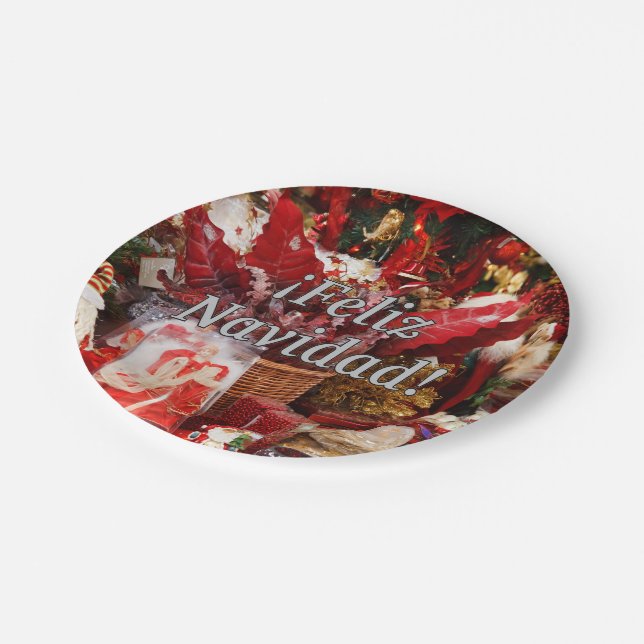 Assiettes En Carton ¡Feliz Navidad! Joyeux Noël en espagnol wf (Angle)