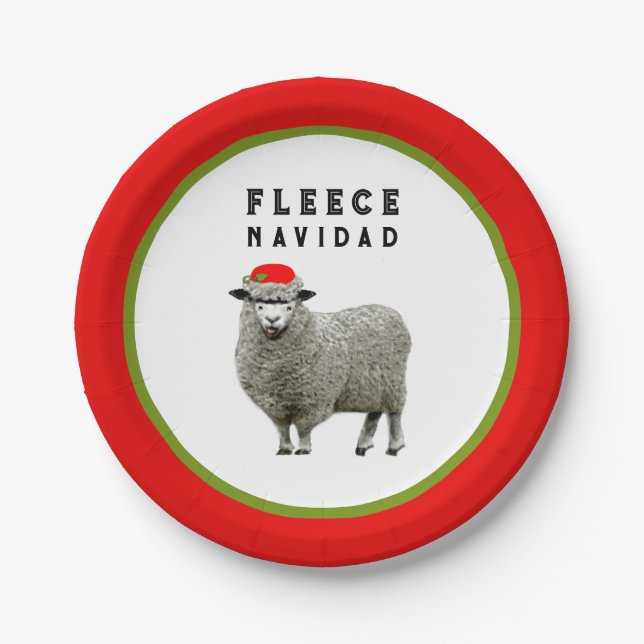 Assiettes En Carton Feliz Navidad Noël Plaques de papier fêtes de Noël (Devant)