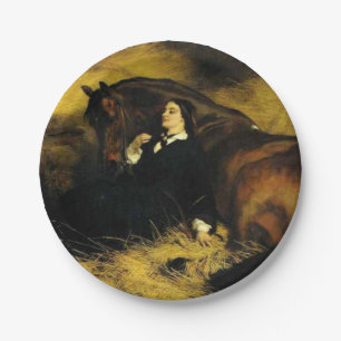 Assiettes En Carton Femme et Cheval