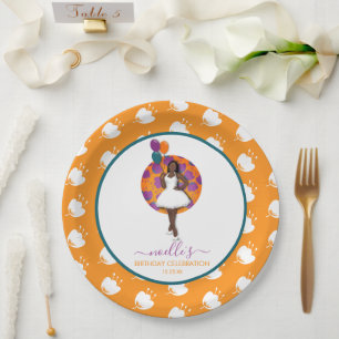 Assiettes En Carton Femme noire, Ballons d'anniversaire & Fleurs, Oran