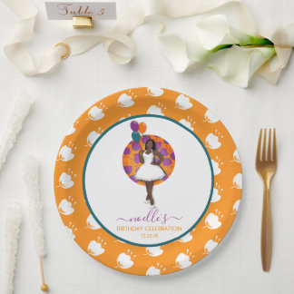 Assiettes En Carton Femme noire, Ballons d'anniversaire & Fleurs, Oran