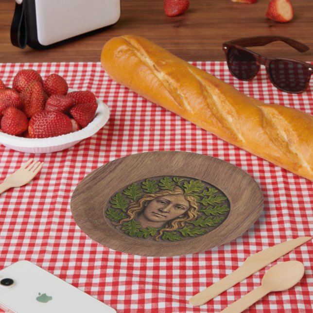 Assiettes En Carton Femme verte - Bois (Pique-nique)
