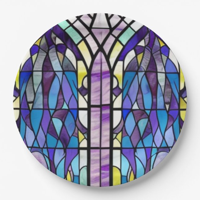 Assiettes En Carton Fenêtre Église (Devant)