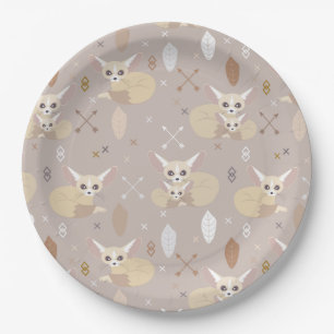 Assiettes En Carton Fennec macule des flèches et des plumes