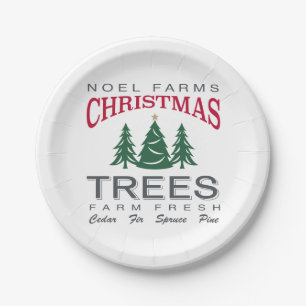 ASSIETTES EN CARTON FERME D'ARBRES DE NOËL