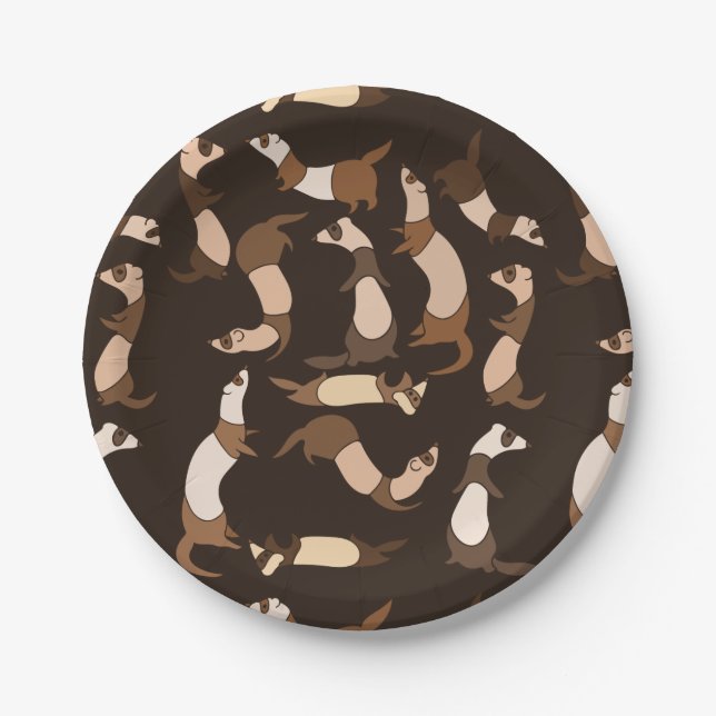 Assiettes En Carton Ferret en brun foncé (Devant)