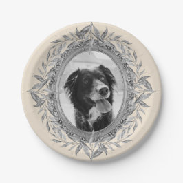 Assiettes En Carton Festif Holiday Silver Frame Photo