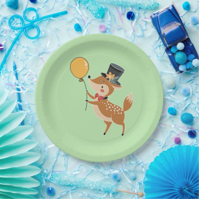 Assiettes En Carton Festive animals - Fawn (Fête)