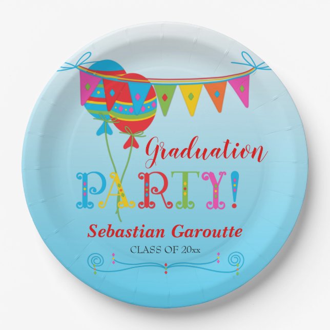 Assiettes En Carton Festive Graduation Party (Devant)