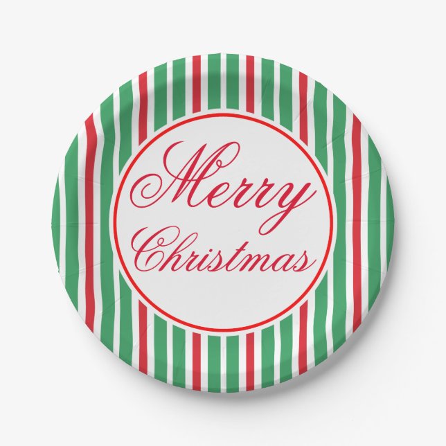 Assiettes En Carton Festive Joyeux Noël Diner fêtes Plaques papier (Devant)