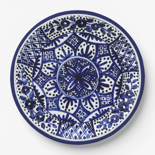 Assiettes En Carton Festive Talavera Seis (Devant)