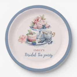 Assiettes En Carton Fête à thé vintage rose vif à fleurs Douche nuptia