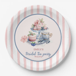 Assiettes En Carton Fête à thé vintage rose vif à fleurs Douche nuptia