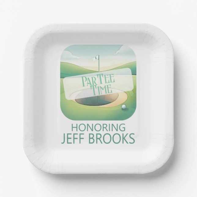 Assiettes En Carton Fête à thème de golf (Recto)