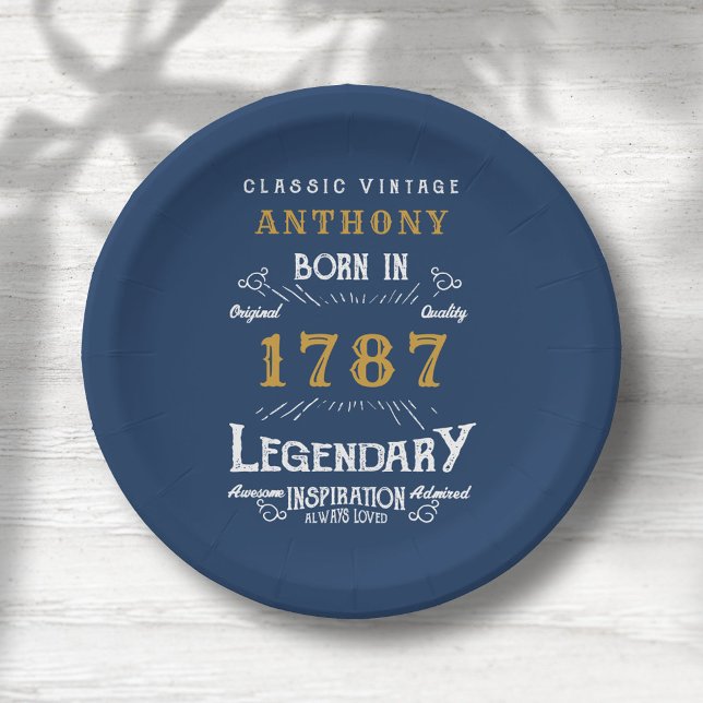 Assiettes En Carton Fête Anniversaire Ajouter Nom Et Année Plaques Pap (Créateur téléchargé)