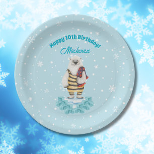 Assiettes En Carton Fête Anniversaire de enfant de la piscine d'hiver 