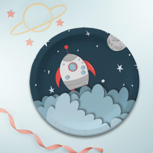 Assiettes En Carton Fête Anniversaire de l'espace extra-atmosphérique