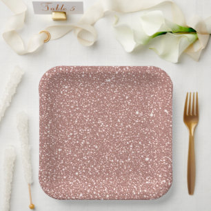 Assiettes En Carton Fête au motif pois rose blush