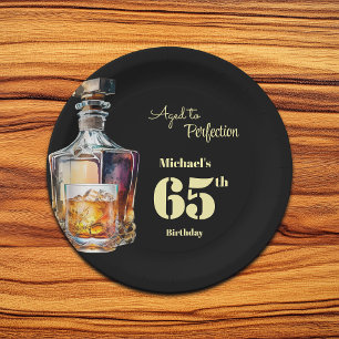 Assiettes En Carton Fêté avec perfection pour les 65 ans d'homme - Whi