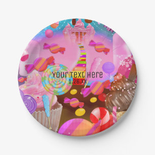 Assiettes En Carton Fête Candy Land Fantaisie Anniversaire Personnalis