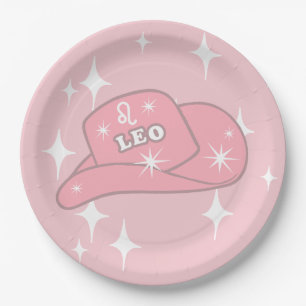 Assiettes En Carton Fête Casquette de Leo Zodiac Rose